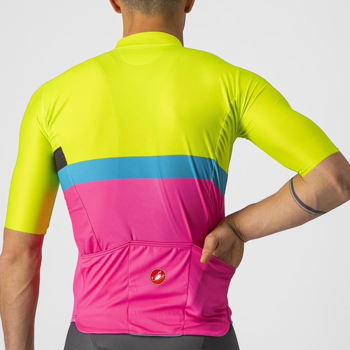 Castelli A Blocco Jersey (Electric Lime/black - Blue - Magen) - D Byk Store