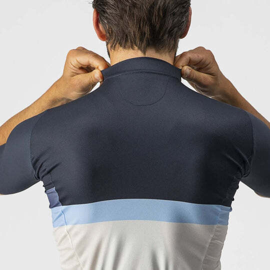 Castelli A Blocco Mens Cycling Jersey - Savile Blue/China Blue/Azzurro - D Byk Store