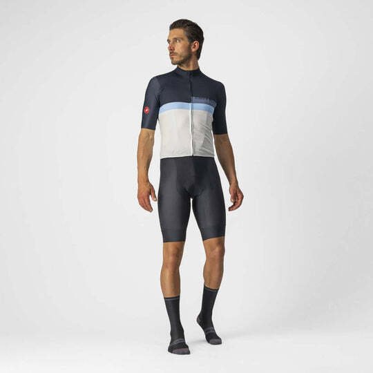 Castelli A Blocco Mens Cycling Jersey - Savile Blue/China Blue/Azzurro - D Byk Store