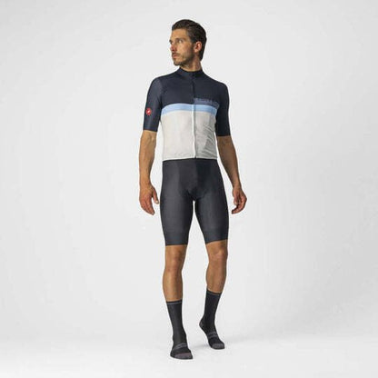 Castelli A Blocco Mens Cycling Jersey - Savile Blue/China Blue/Azzurro - D Byk Store