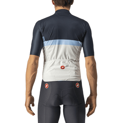 Castelli A Blocco Mens Cycling Jersey - Savile Blue/China Blue/Azzurro - D Byk Store