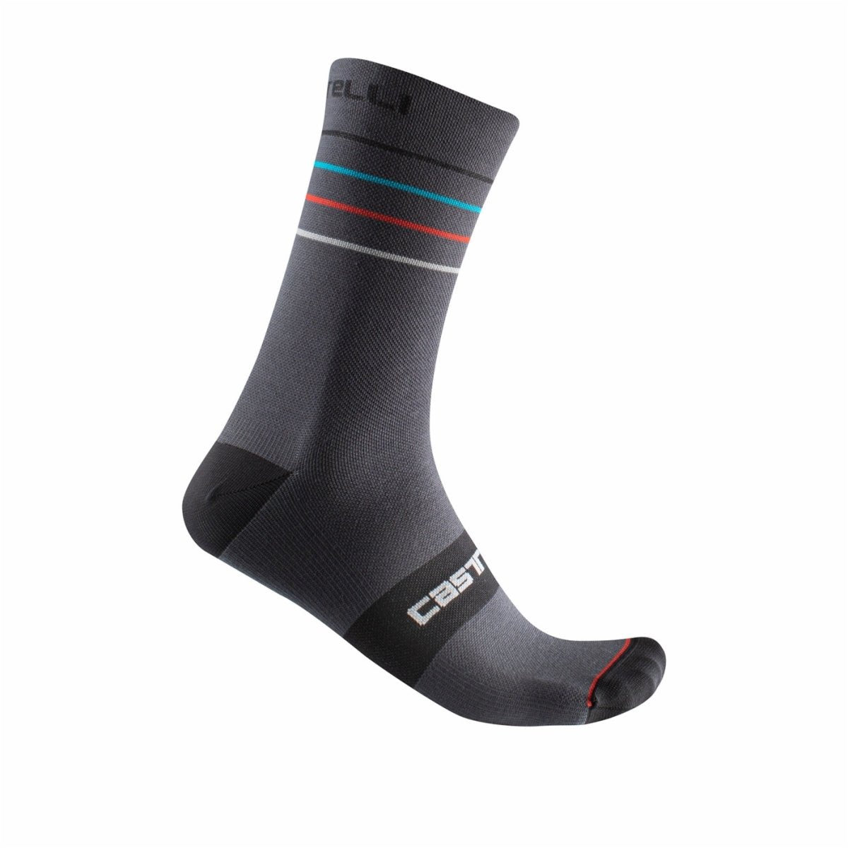 Castelli Endurance 15 Sock - Dark Gray/Sky Blue - Red - D Byk Store