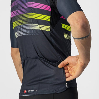 Castelli Endurance Pro Jersey (Savile Blue/Pink - Electric Lime) - D Byk Store