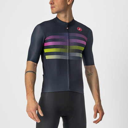 Castelli Endurance Pro Jersey (Savile Blue/Pink - Electric Lime) - D Byk Store