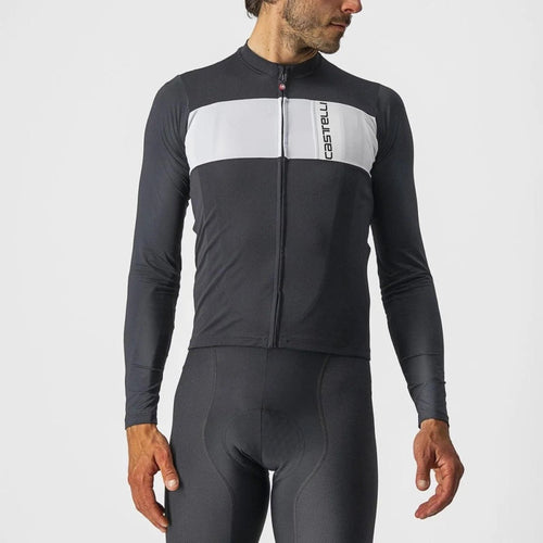 Castelli Prologo 7 Long Sleeve Jersey - Light Black/Silver Gray/Ivory