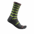 Castelli Unlimited 18 Socks - Dark Gray/Electric Lime - D Byk Store