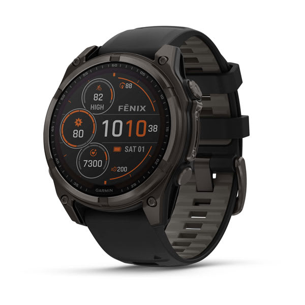Garmin fēnix® 8 – 47 mm, Sapphire Solar (Carbon Grey DLC Titanium, Black/Pebble Grey Silicone) - D Byk Store