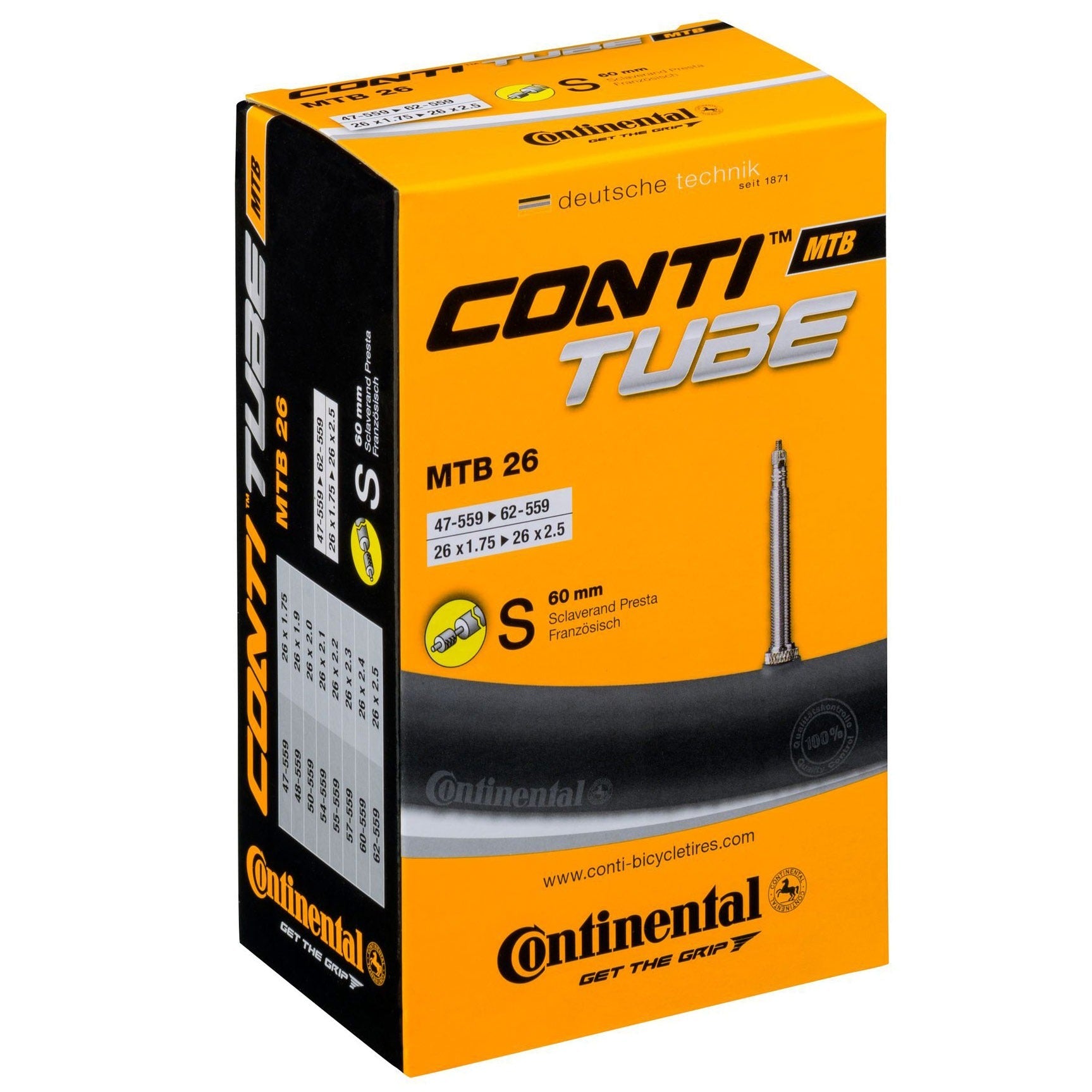 Continental MTB Inner Tube - 26" - Presta 40mm - D Byk Store