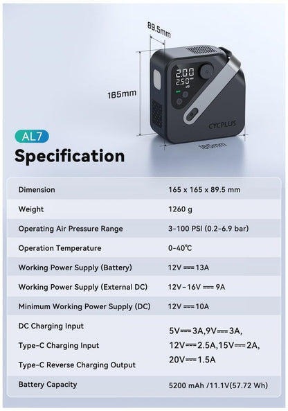 Cycplus AL7 Electric Air Pump - D Byk Store