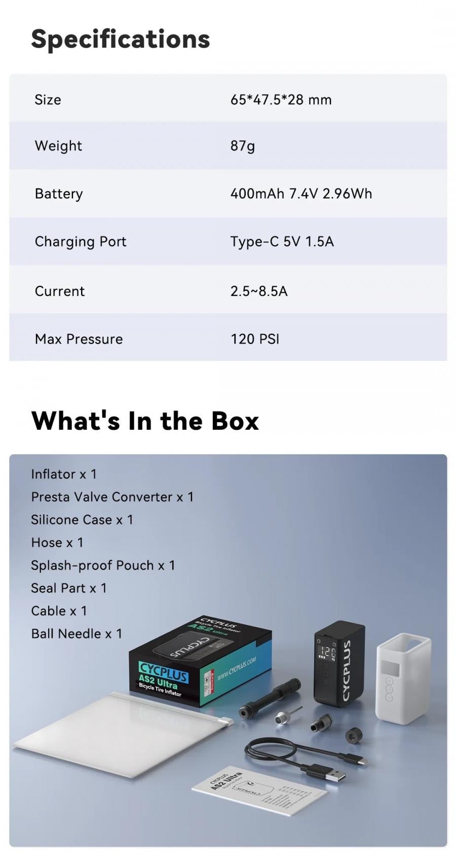 Cycplus AS2 Ultra Mini E - Pump - D Byk Store
