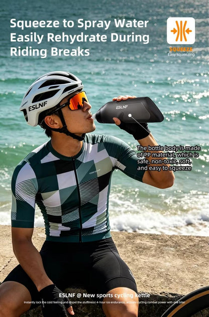 ESLNF Aero Water Bottle with Cage - 680ml - Black Pattern - D Byk Store