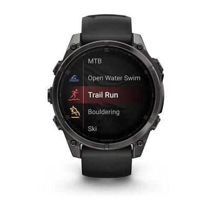 Garmin fēnix® 8 – 47 mm, AMOLED (Sapphire, Carbon Grey DLC Titanium, Black/Pebble Grey Silicone) - D Byk Store