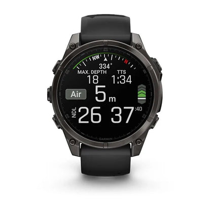 Garmin fēnix® 8 – 47 mm, AMOLED (Sapphire, Carbon Grey DLC Titanium, Black/Pebble Grey Silicone) - D Byk Store