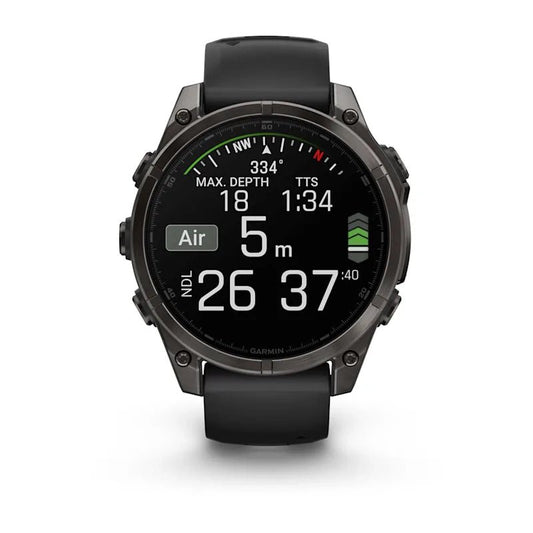 Garmin fēnix® 8 – 47 mm, AMOLED (Sapphire, Carbon Grey DLC Titanium, Black/Pebble Grey Silicone) - D Byk Store