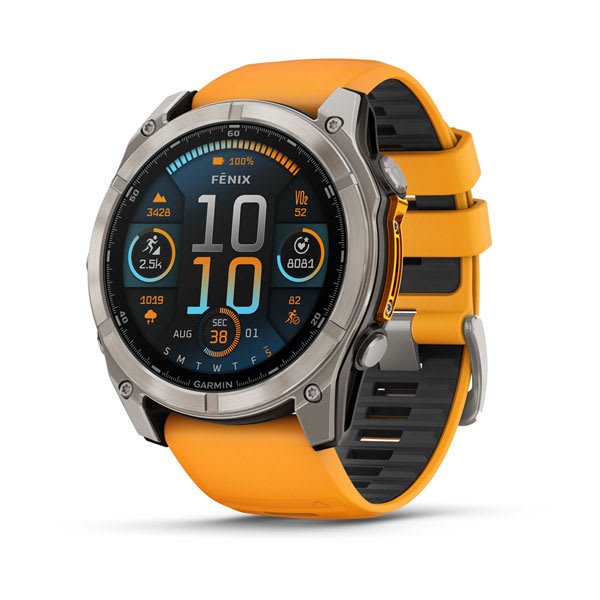 Garmin fēnix® 8 – 51 mm, AMOLED (Sapphire, Titanium, Graphite/Spark Orange Silicone) - D Byk Store