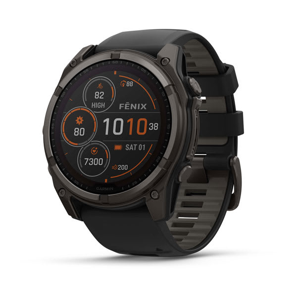 Garmin fēnix® 8 – 51 mm, Sapphire Solar (Carbon Grey DLC Titanium, Black/Pebble Grey Silicone) - D Byk Store