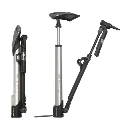 Giyo GM - 71 Micro Floor Pump W/Gauge - Silver - D Byk Store