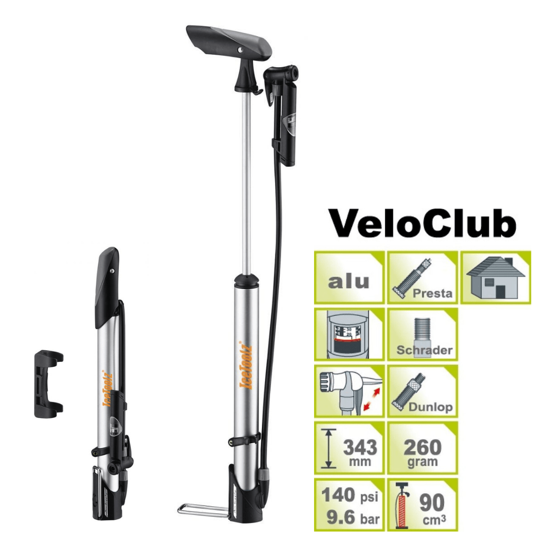 IceToolz Mini Floor Pump VeloClub - D Byk Store