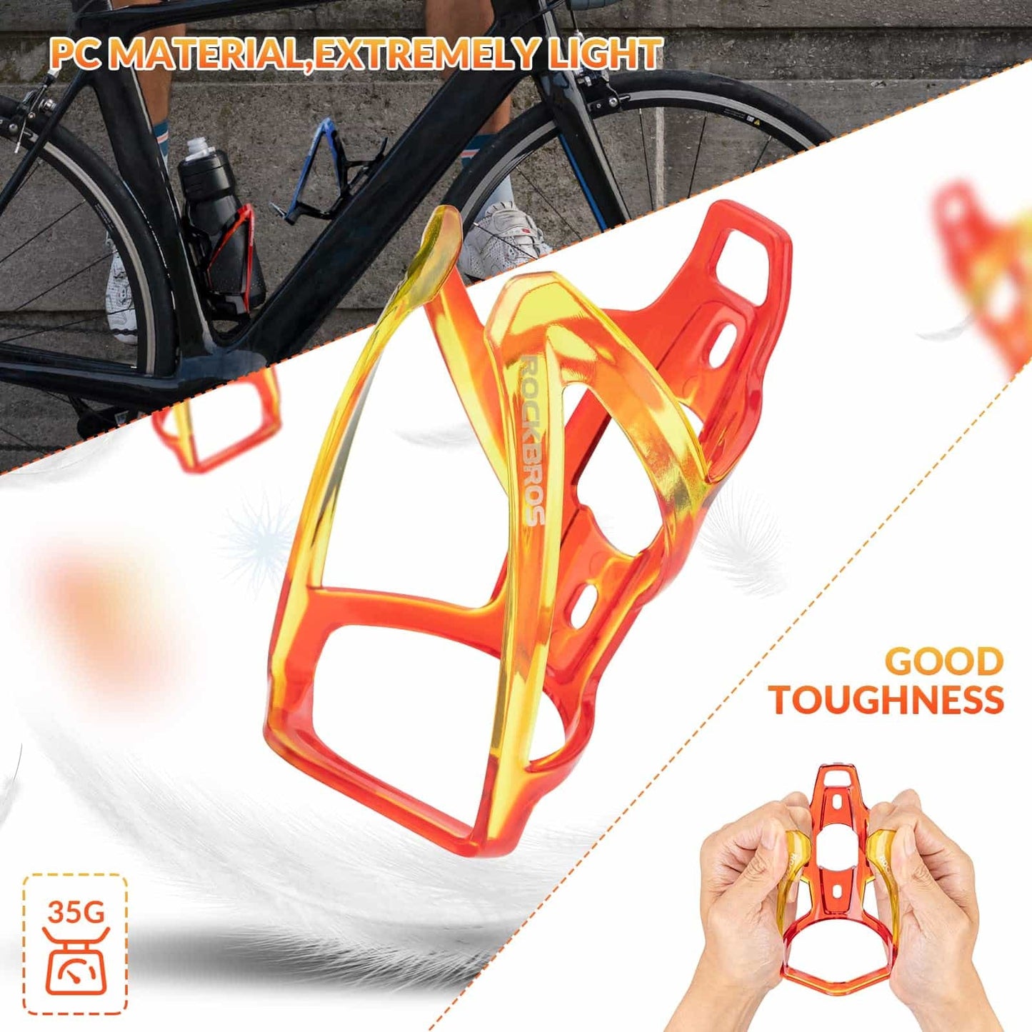 Rockbros FK-338 Bottle Cage - Red/Yellow
