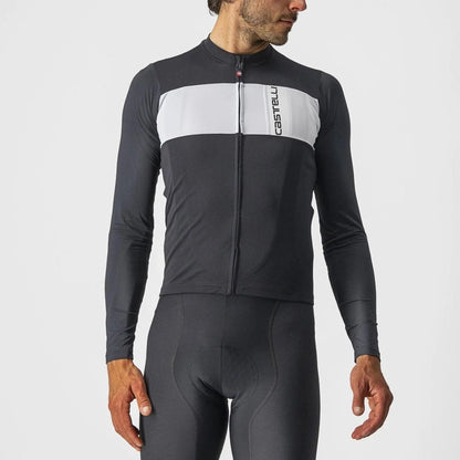 Castelli Prologo 7 Long Sleeve Jersey - Light Black/Silver Gray/Ivory