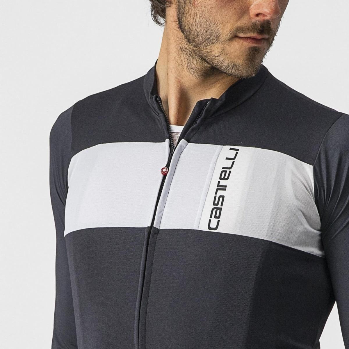 Castelli Prologo 7 Long Sleeve Jersey - Light Black/Silver Gray/Ivory