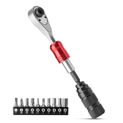 ROCKBROS Mini Ratchet Wrench with 10 Bits, Tire Wrench, and Magnetic Bits