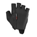Black cycling glove with 'Castelli' branding on a white background