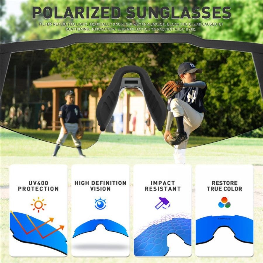 Kapvoe K9028 Kids Colour Polarized Sunglasses - Blue/Black - D Byk Store