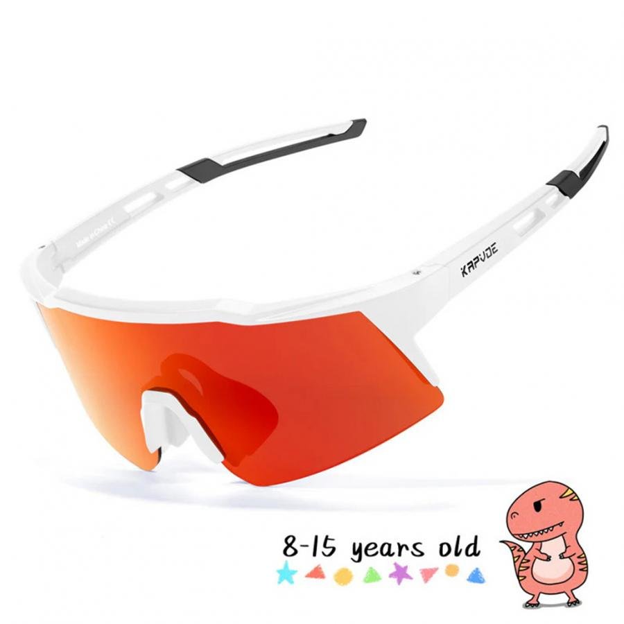Kapvoe K9028 Kids Sports Leisure Sunglasses-Red/White - D Byk Store