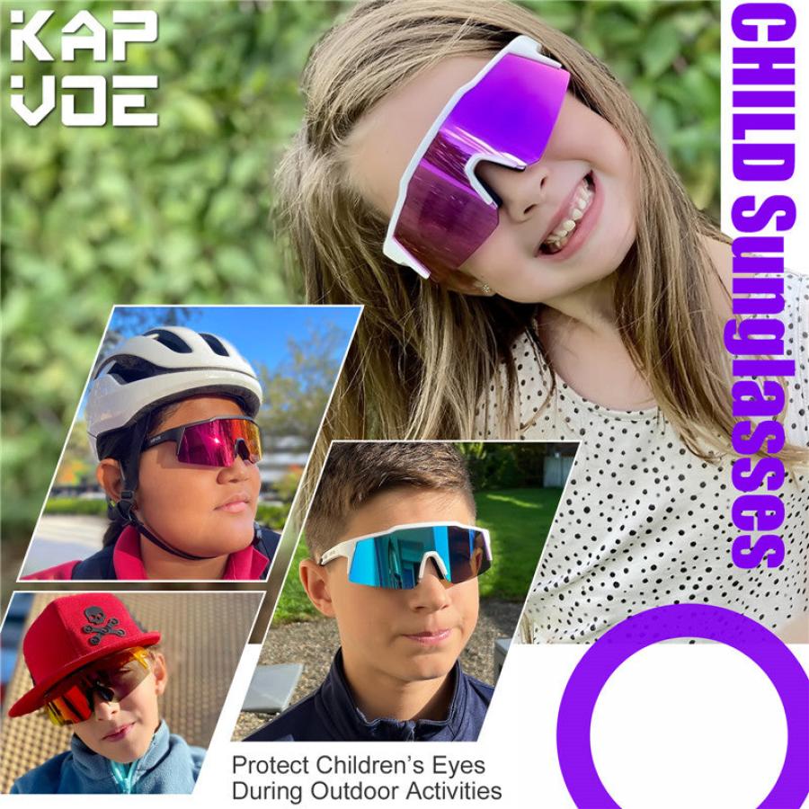 Kapvoe K9028 Kids Sports Leisure Sunglasses-Red/White - D Byk Store