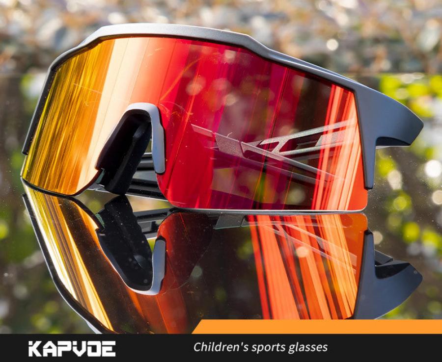 Kapvoe K9028 Kids Sports Leisure Sunglasses-Red/White - D Byk Store