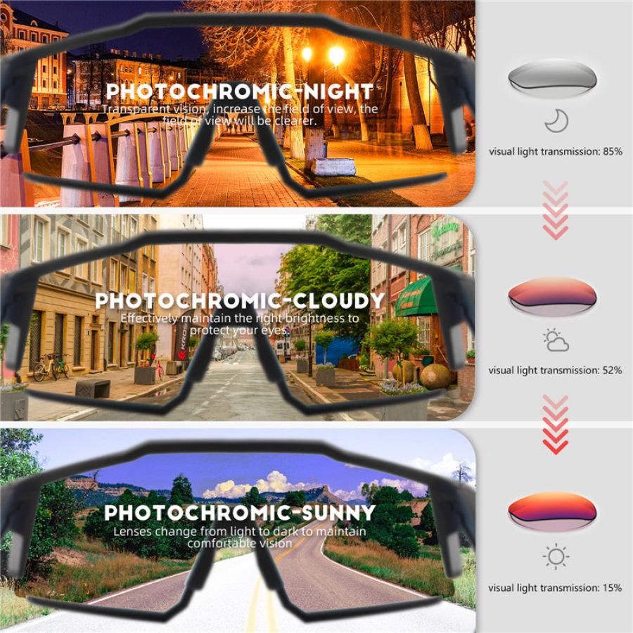 Kapvoe KE9022 Coloured Photochromic Sunglasses-Red/Clear - D Byk Store