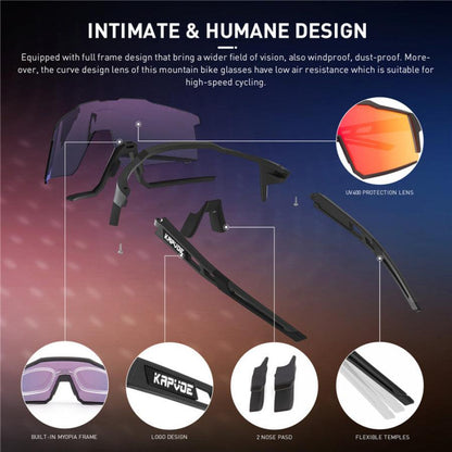 Kapvoe KE9022 Multi-Lens Sports Sunglasses-Blue/Purple - D Byk Store