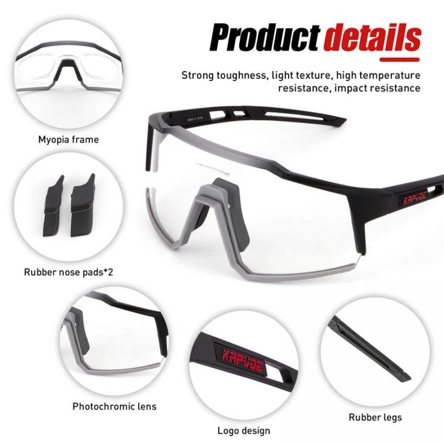 Kapvoe KE9022 Photochromic Sports Sunglasses - Blue - D Byk Store