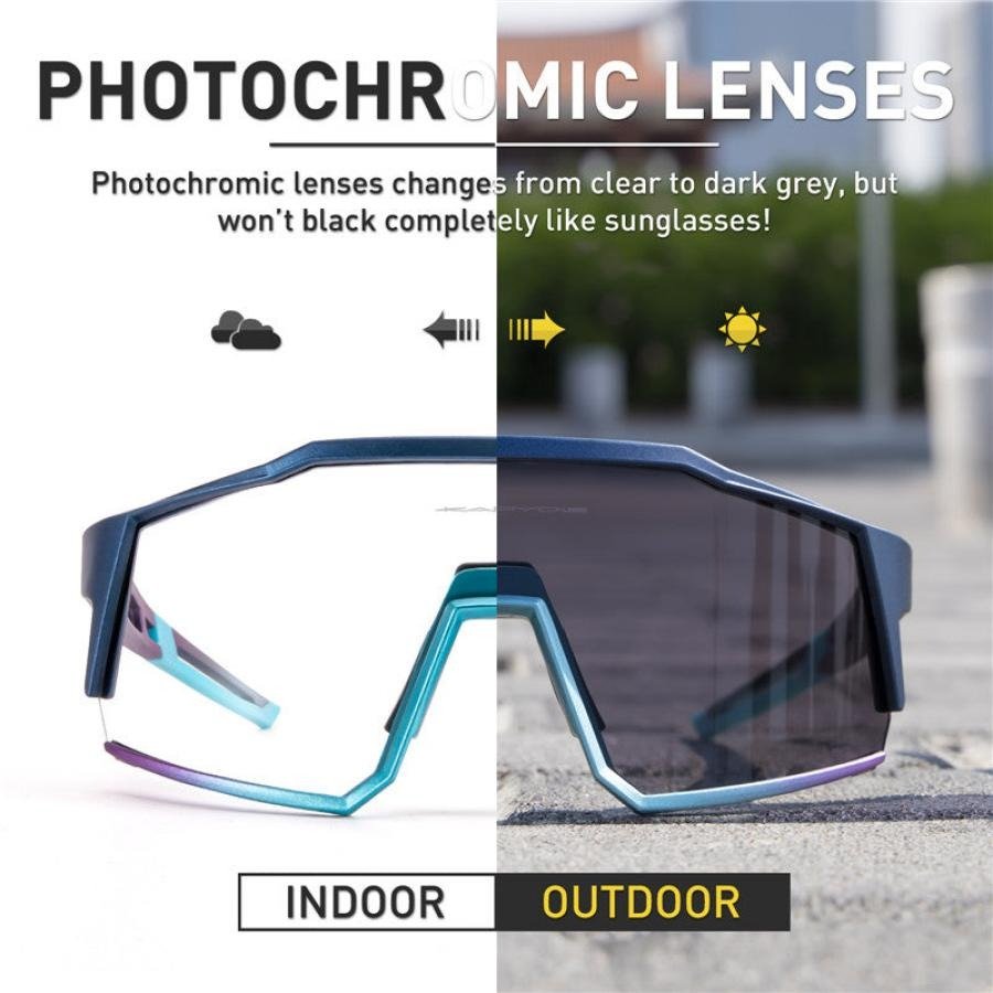 Kapvoe KE9022 Photochromic Sports Sunglasses - Blue - D Byk Store