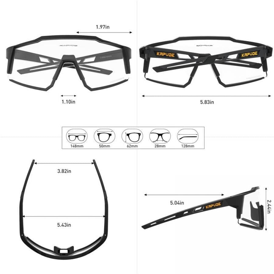 Kapvoe KE9022 Photochromic Sports Sunglasses - Blue - D Byk Store