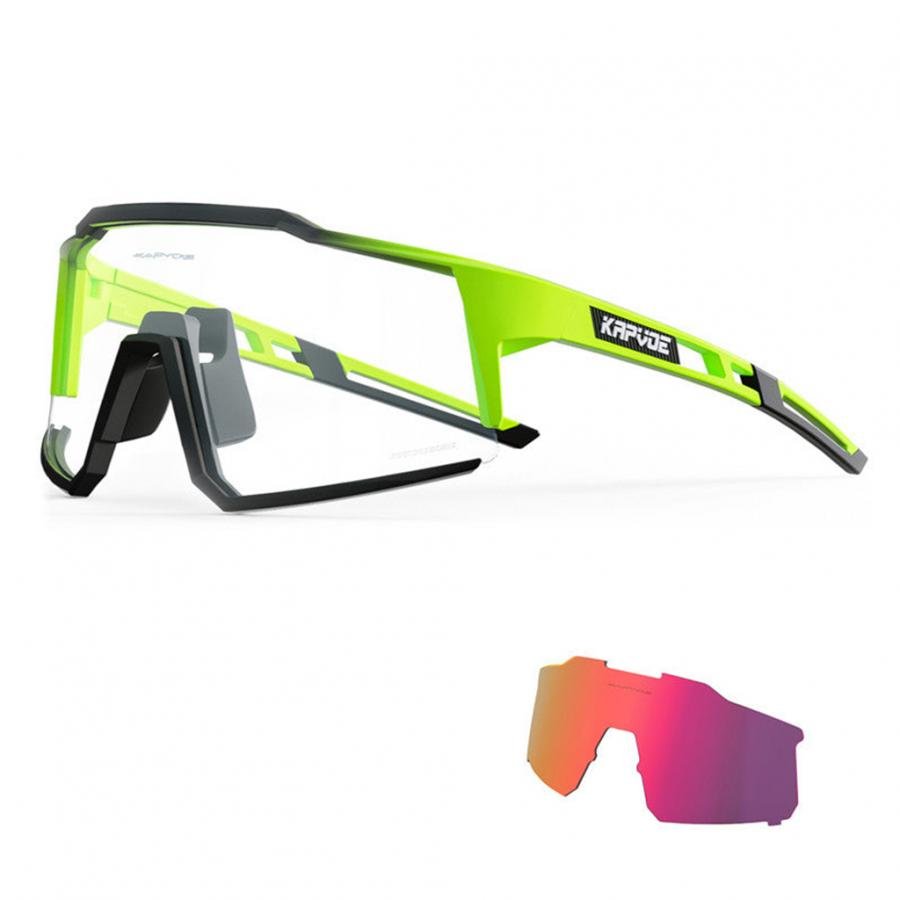 Kapvoe KE9022 Photochromic Sports Sunglasses-Green - D Byk Store