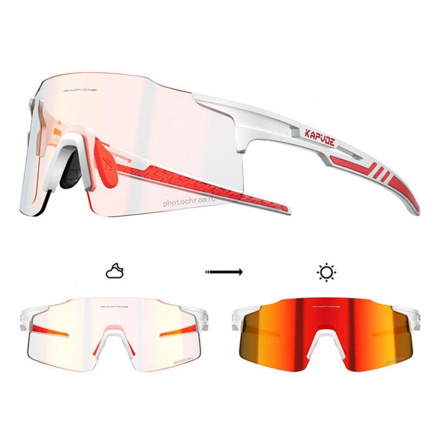 Kapvoe X27 Rimless Photochromic Sunglasses-White/Red - D Byk Store