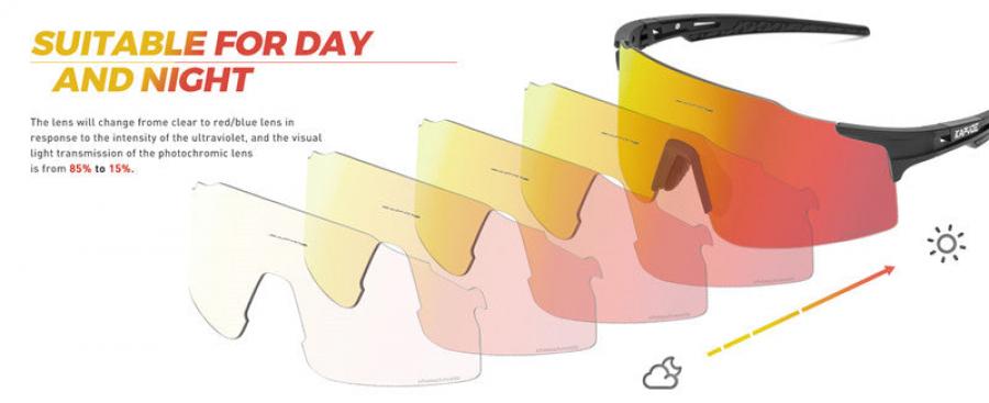 Kapvoe X27 Rimless Photochromic Sunglasses-White/Red - D Byk Store