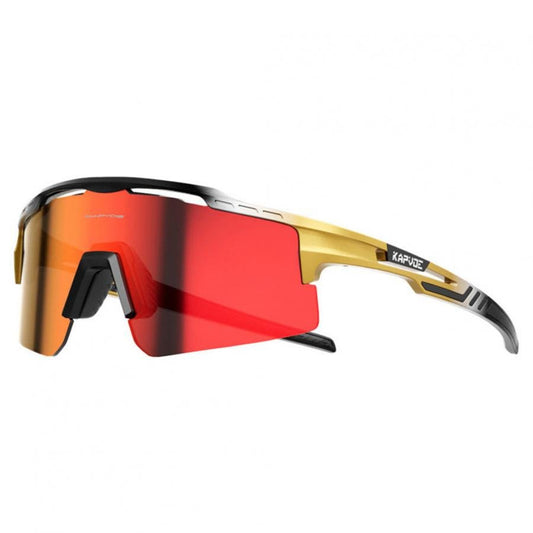 Kapvoe X75 Half Frame Sports Sunglasses-Red/Gold - D Byk Store