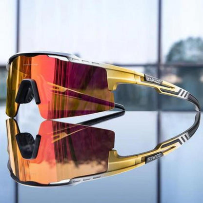 Kapvoe X75 Half Frame Sports Sunglasses-Red/Gold - D Byk Store