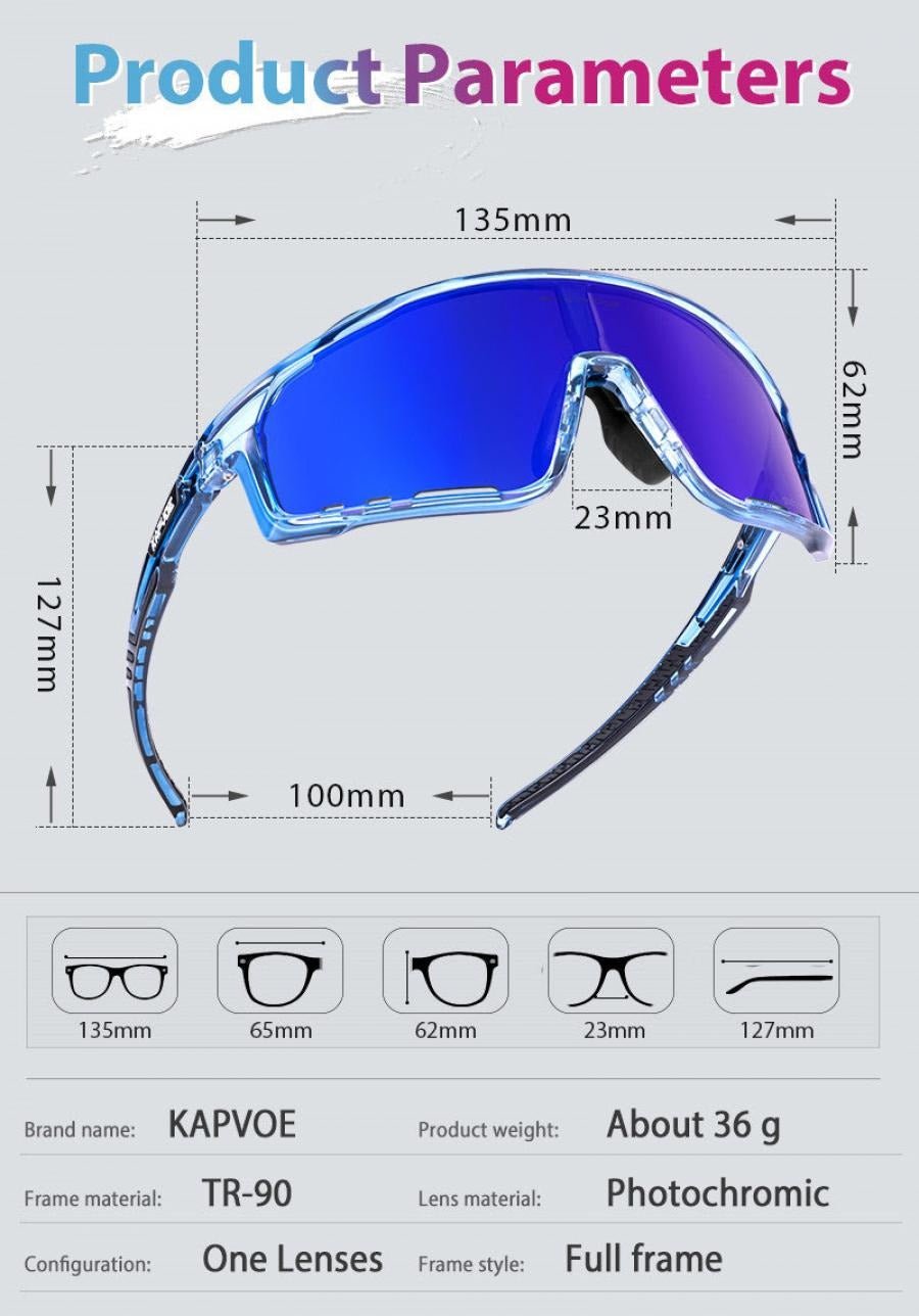 Kapvoe X76 Colour Changing Frames Photochromic Sunglasses - Blue/Green - D Byk Store
