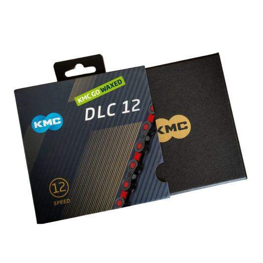 KMC Chain DLC 12 Waxed - Black/Red - D Byk Store