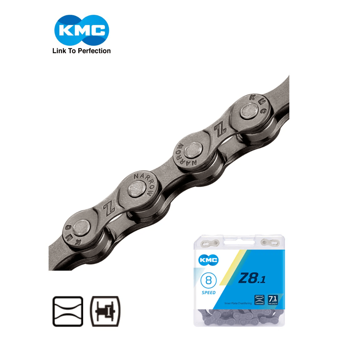 KMC Z8.1 Bicycle Chain for 8 Speed (Grey) - D Byk Store