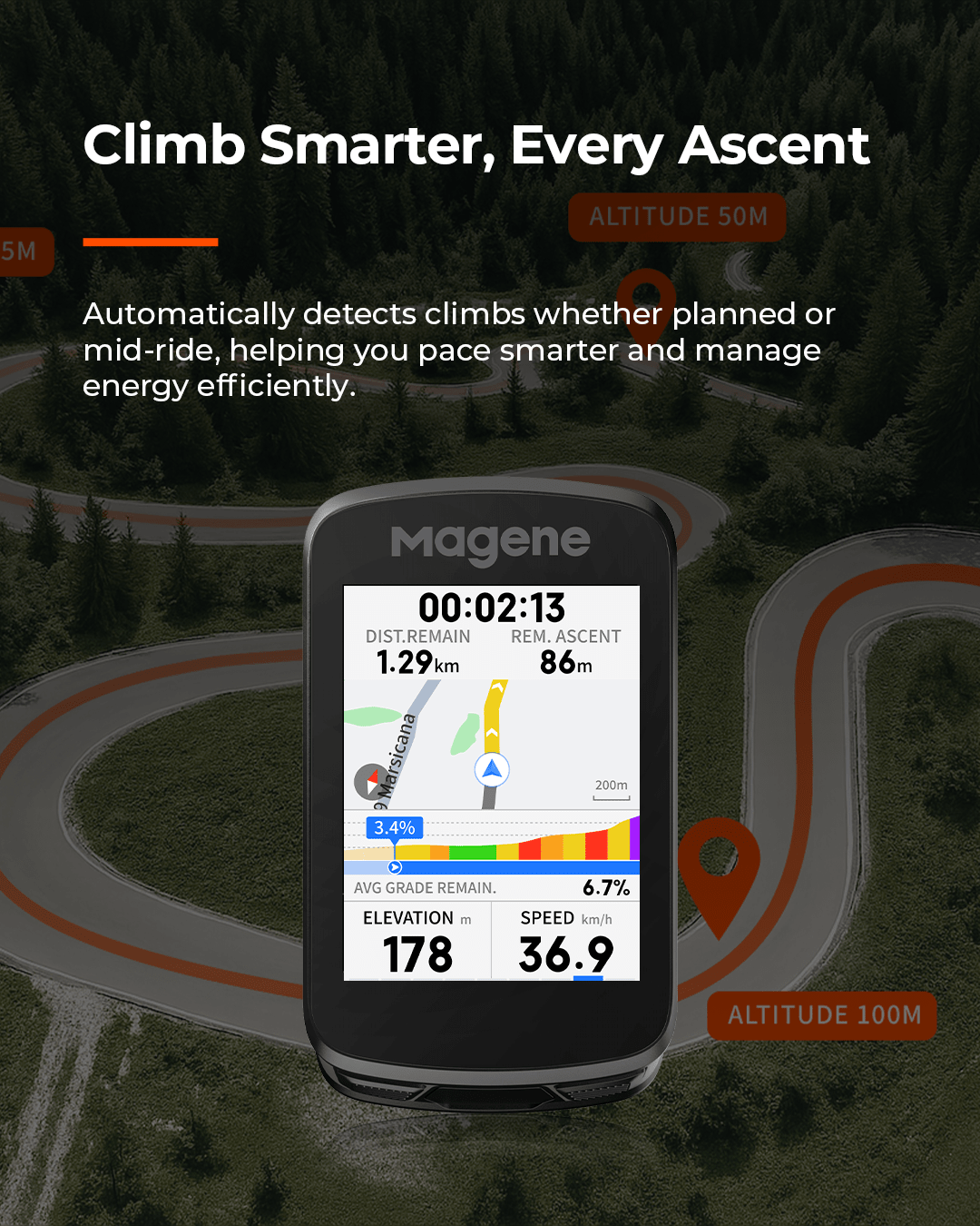 Magene C606 V2 GPS Cyclocomputer (Black) - D Byk Store