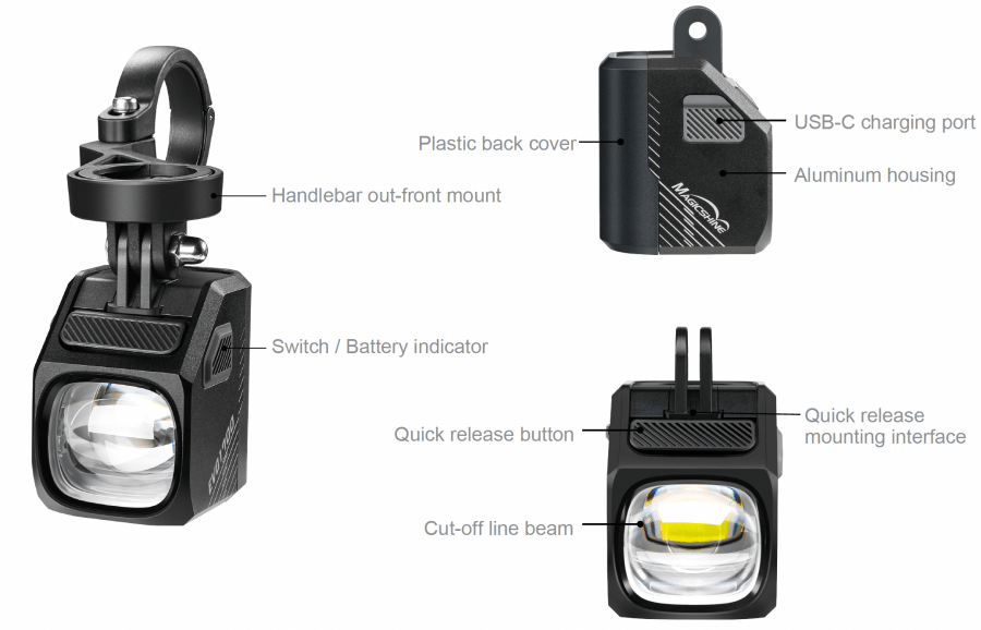 Magicshine EVO 1700 Underneath Mounted Front Light - Black - D Byk Store