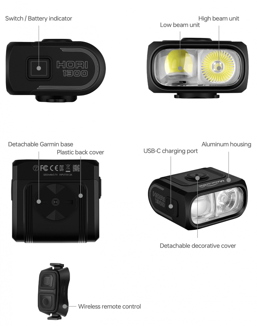 Magicshine HORI 1300 Dual Mounted Front Light (1300 Lumens) - D Byk Store