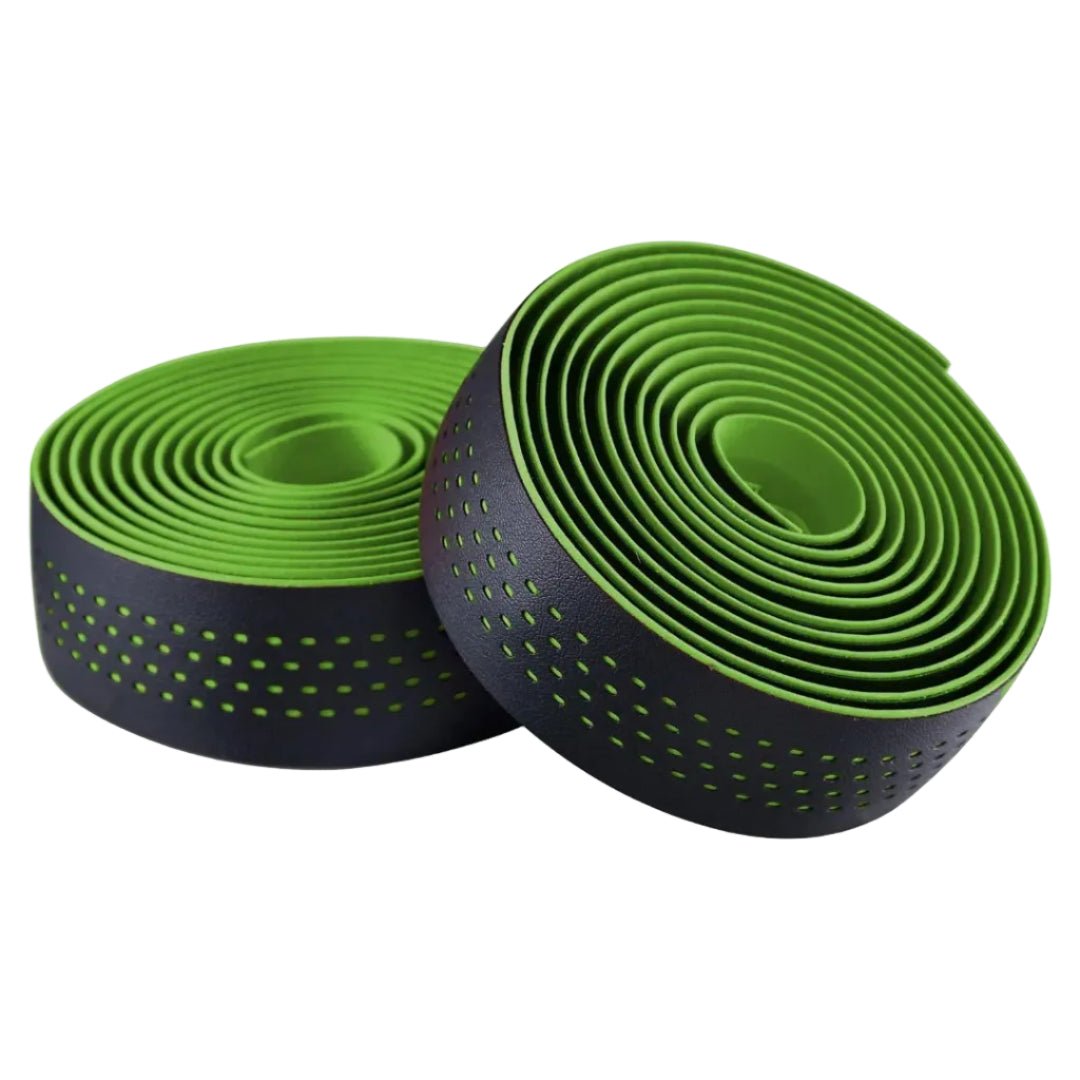 Merida Handlebar Tape Road Soft Microfibre Tape (Black Green Dots) - D Byk Store