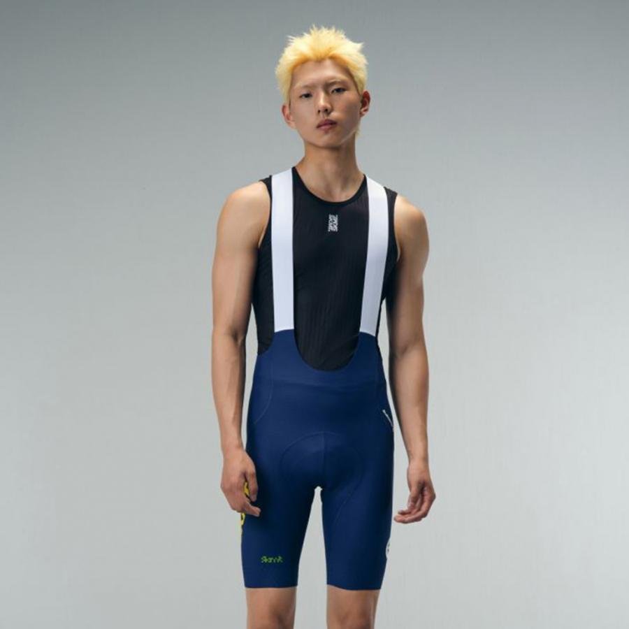 Monton SKMT Flux Block Bibshorts-Blue - D Byk Store