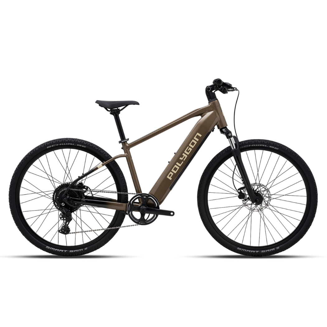 Polygon Kalosi Miles High Step - Electric Hybrid Bike - Brown - D Byk Store